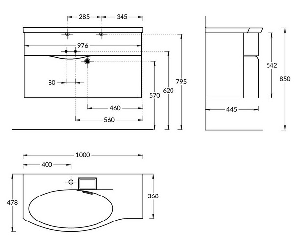 тумба с раковиной KERAMA MARAZZI RIVA 100